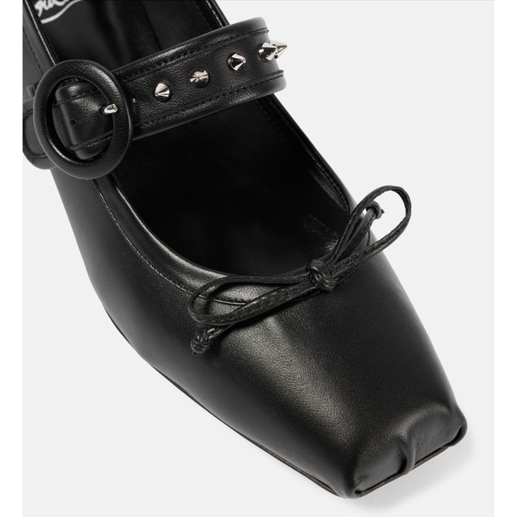 Christian Louboutin Mamastrapita Spikes 30 Black Maryjane Ballet Heel Flat 41 - Picture 5 of 16